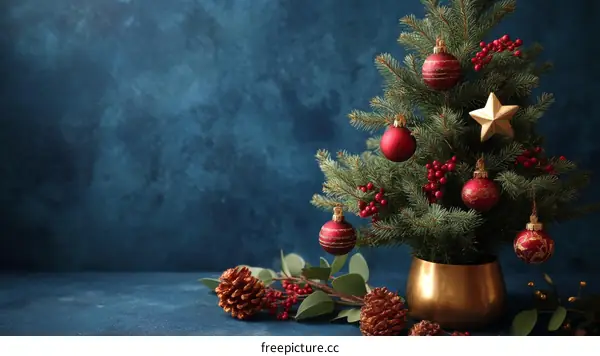 Small Christmas Tree Decorated with Ornaments