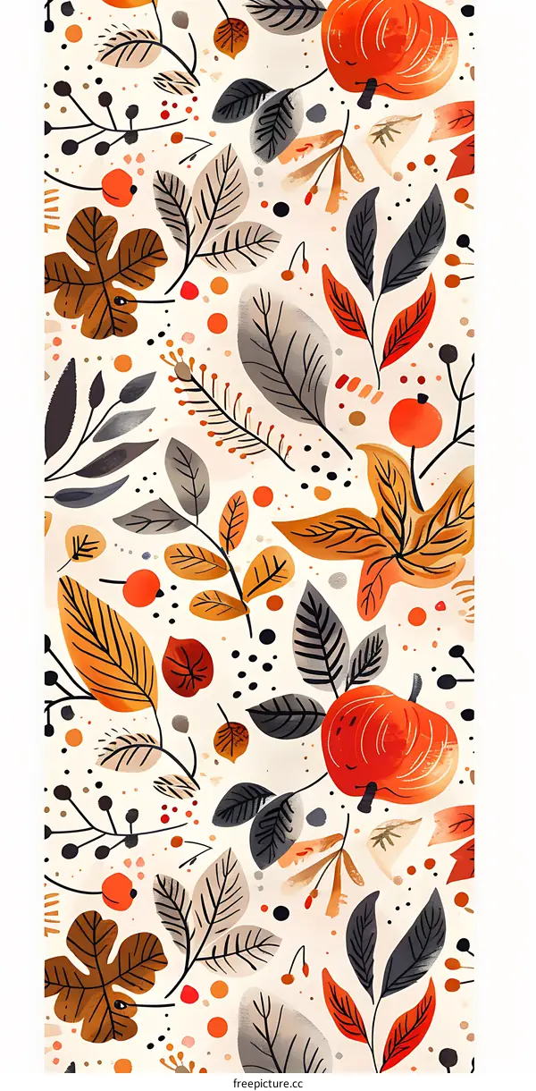 Autumn Leaves Watercolor Pattern