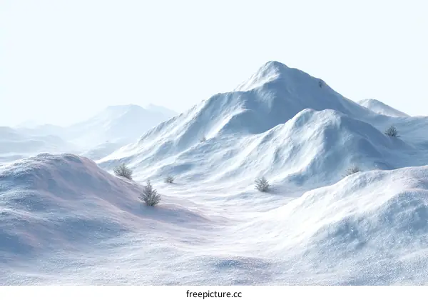 Snowy Mountain Landscape Illustration
