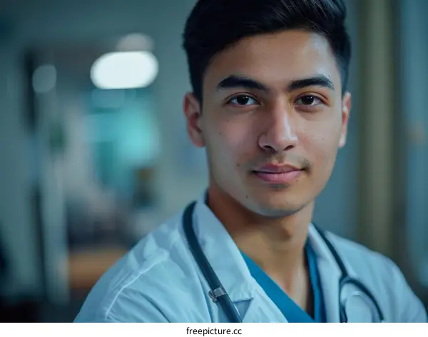Portrait of a young male doctor smiling