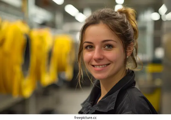 Portrait of a Young Female Factory Worker