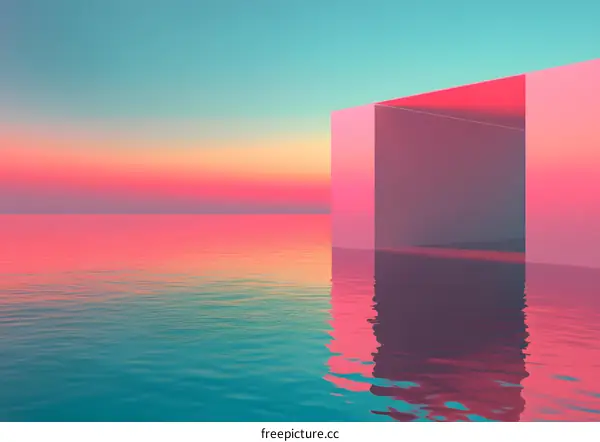Minimalist Pink and Blue Abstract Architecture Design