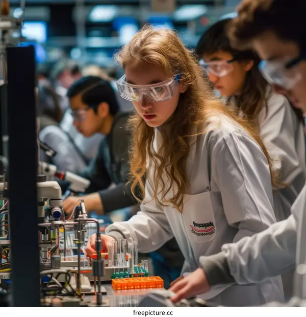 Young female scientist working in a laboratory