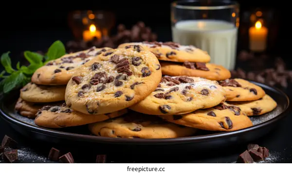 Chocolate Chip Cookies and a Glass of Milk