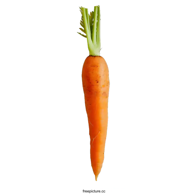 [Transparent Background PNG]Single Fresh Carrot on White Background