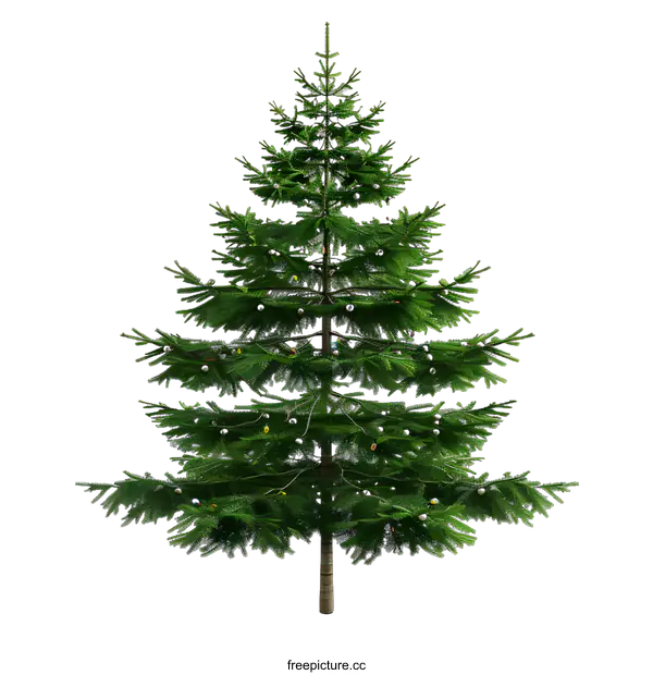 [Transparent Background PNG]Green Christmas Tree with Ornaments and Lights