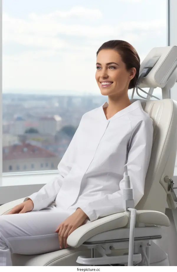 Confident dentist in a modern dental clinic