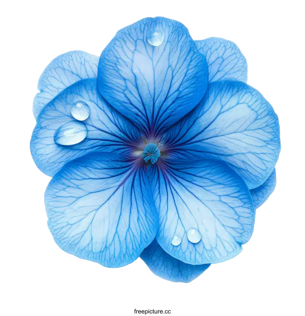 [Transparent Background PNG]Closeup Detailed Image of a Light Blue Flower