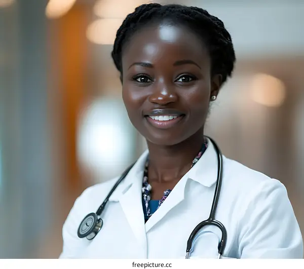 Smiling African American Female Doctor Portrait