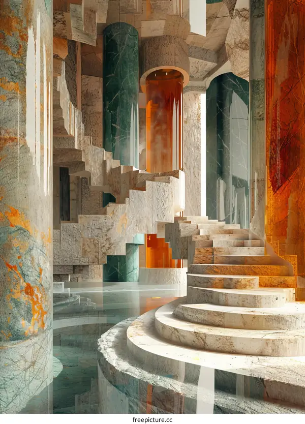 Abstract Architectural Staircase Design Illustration