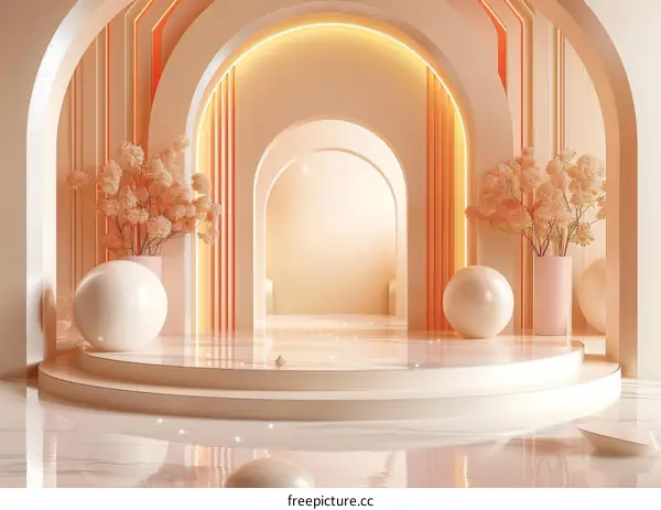 Modern Minimalist Peachy Archway Interior Design