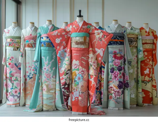 Japanese Geisha in Traditional Kimono