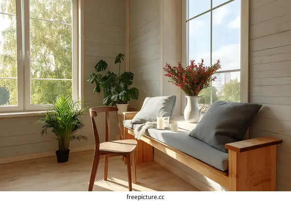 Cozy Window Seat with Natural Light