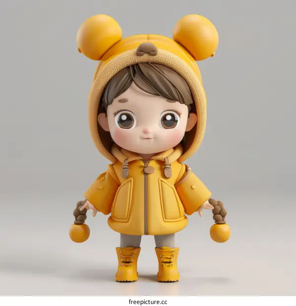 3D rendering of a cute cartoon character