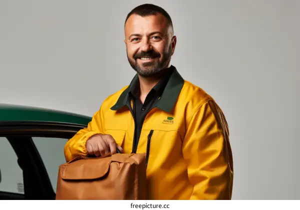 Delivery man with a package