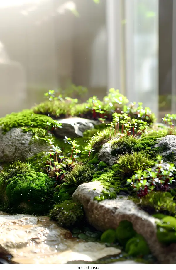 Green Moss and Stone Garden Miniature