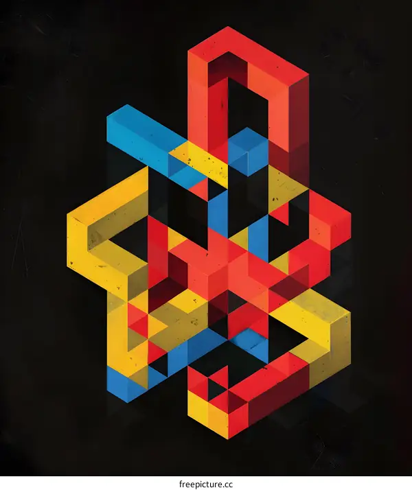 Abstract Geometric Pattern With Red Yellow And Blue Colors