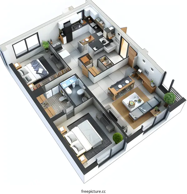 Modern Apartment Isometric View
