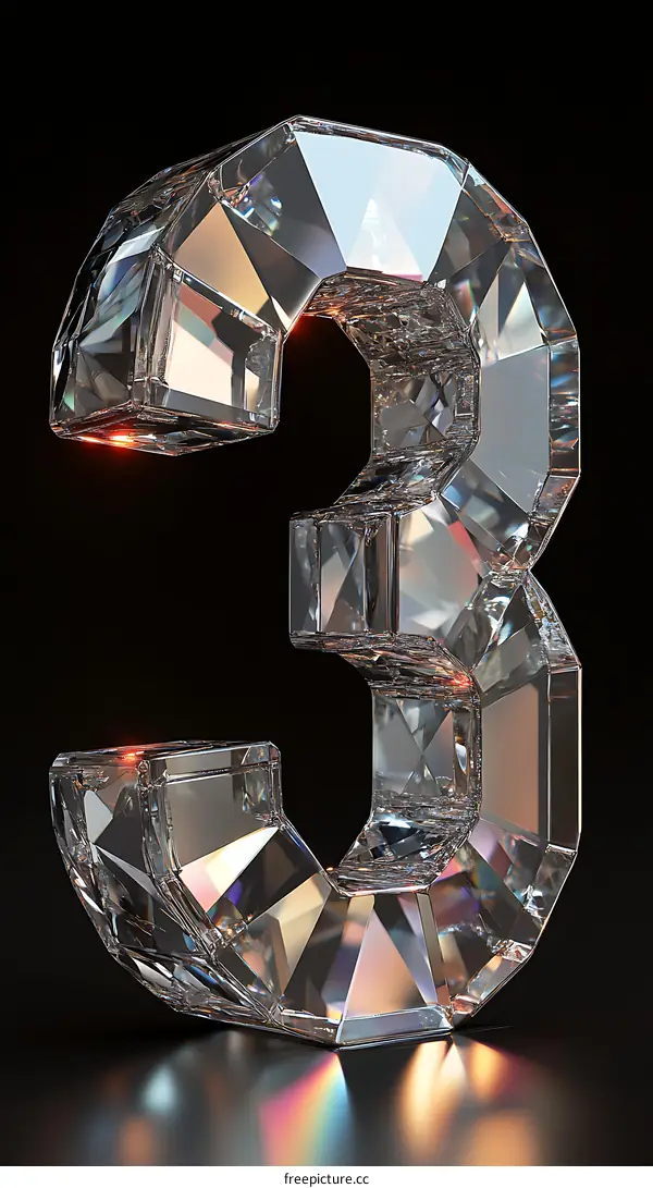 Diamond Number Three Design Illustration