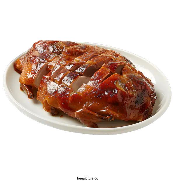 [Transparent Background PNG]Roasted duck on white background
