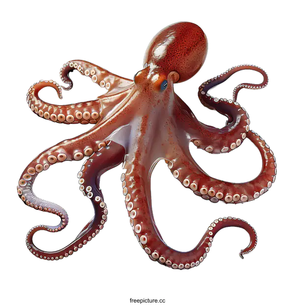 [Transparent Background PNG]Octopus on White Background