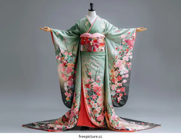 A kimono with a floral pattern