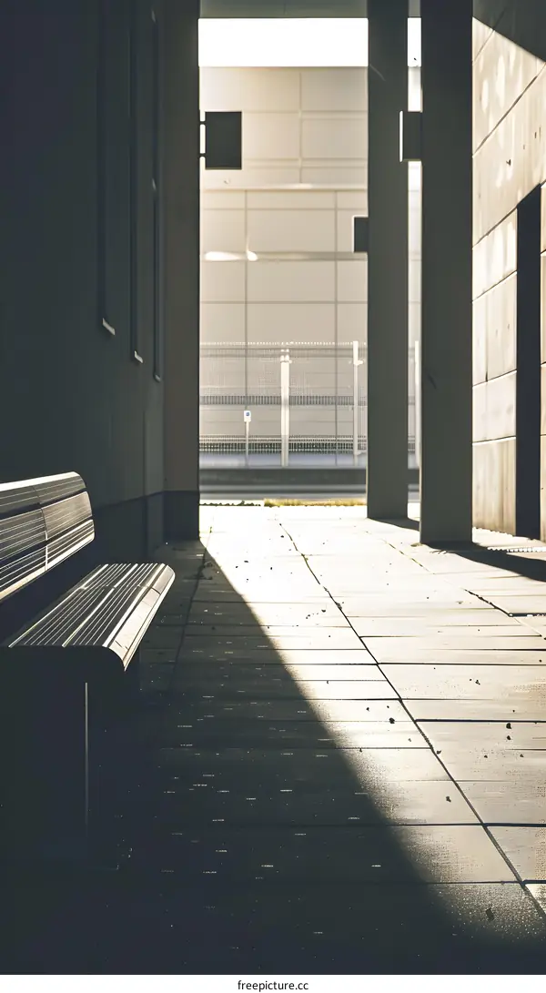 Sunlight Shining Through A Narrow Alleyway