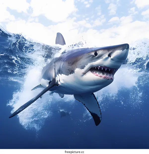 Great White Shark Surfacing