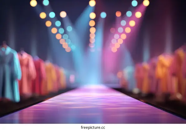 Fashion Show Runway with Colorful Clothes