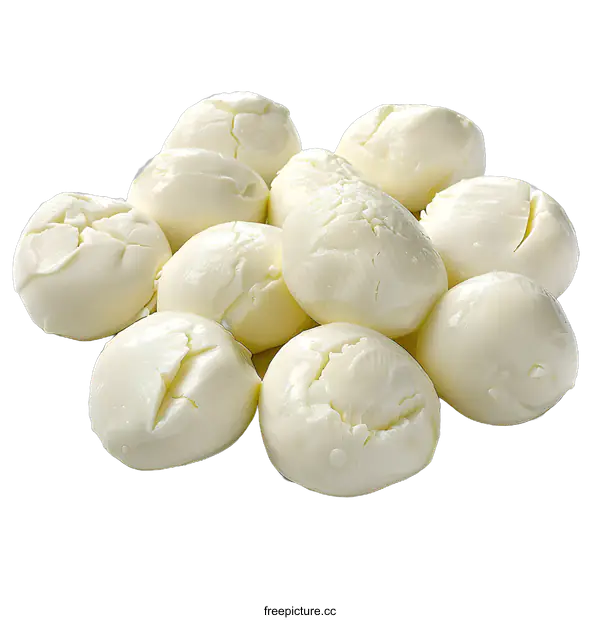 [Transparent Background PNG]Heap of small mozzarella cheese balls