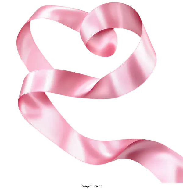 [Transparent Background PNG]Delicate Pink Ribbon Heart Shape Design