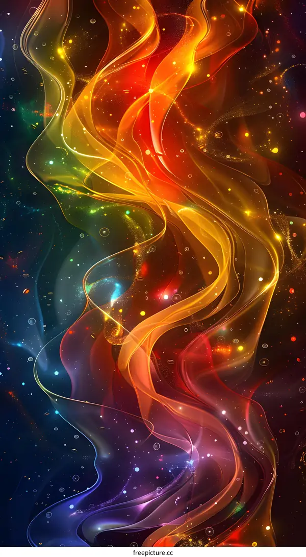 Abstract Wavy Lines and Lights