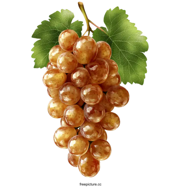 [Transparent Background PNG]Closeup of a Bunch of Golden Grapes