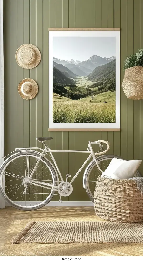 Scenic Mountain Valley Landscape Print