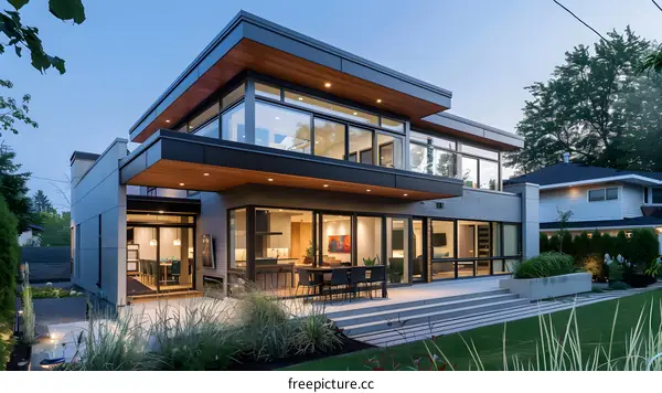 Modern House Exterior Design With Large Windows