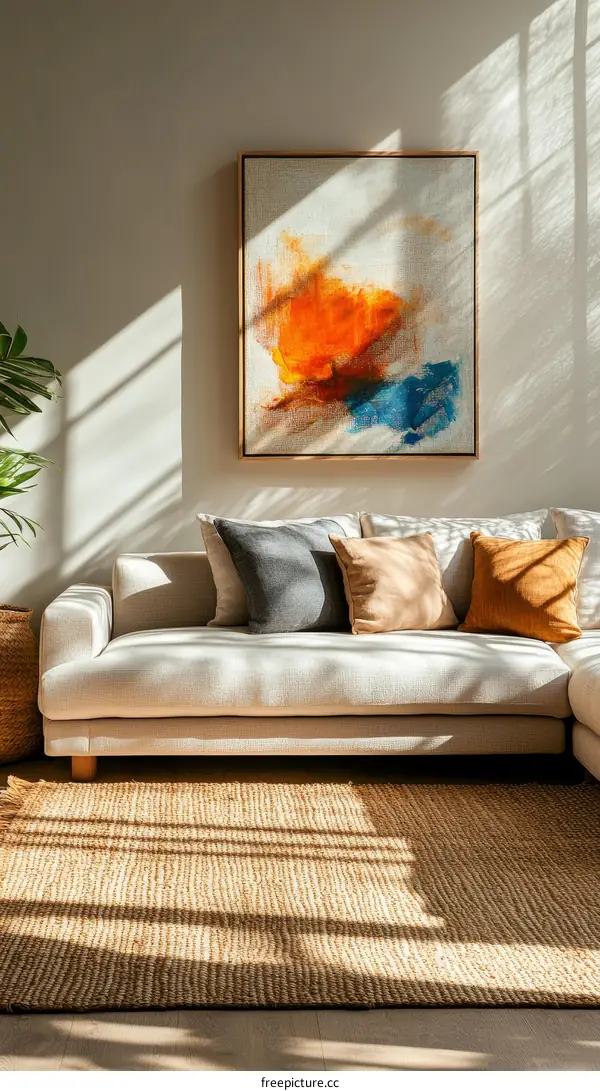 Modern Living Room Decor with Abstract Art