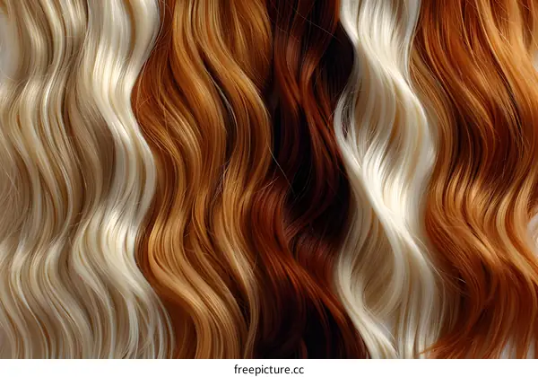 Wavy Blonde and Auburn Hair Texture