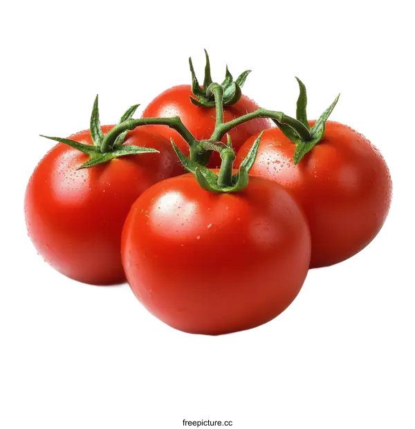 [Transparent Background PNG]Fresh Tomatoes Cluster Close-up