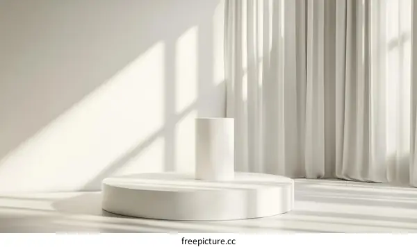 White Minimalist Product Display Stage