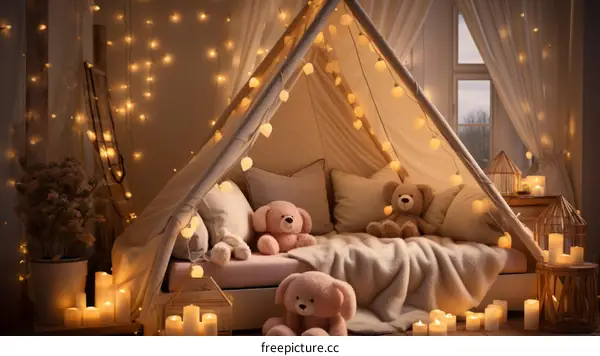 Cozy and magical indoor teepee for imaginative play
