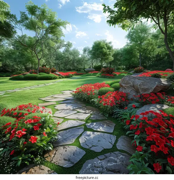 Beautiful Red Garden