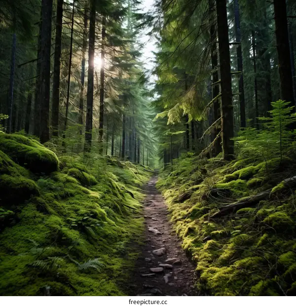 Sunlit Forest Path