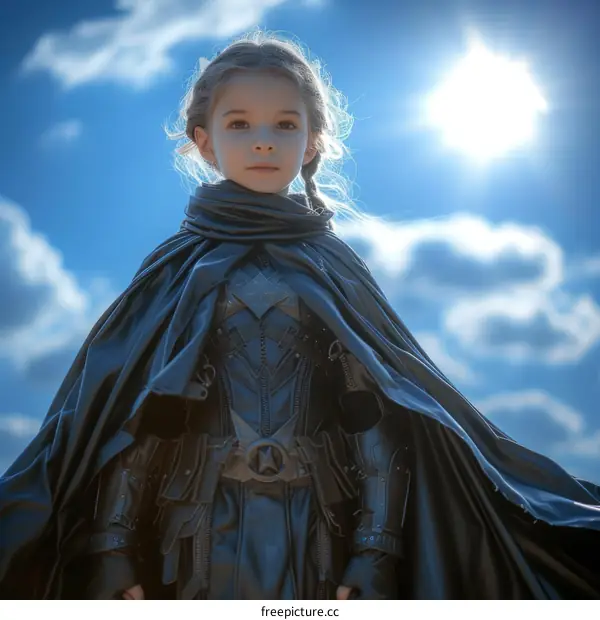 Little girl dressed as a superhero