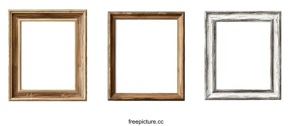 [Transparent Background PNG]Vintage Wooden Picture Frames Collection