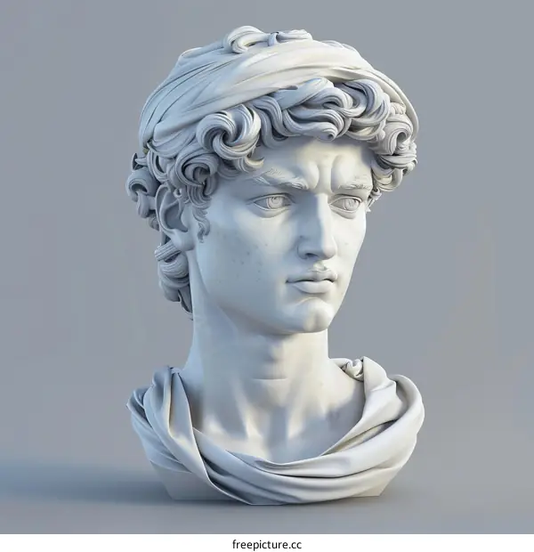 Digital Renaissance Bust of a Young Man