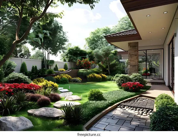 Garden landscape design renderings