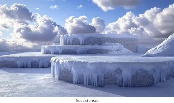 Icy Winter Wonderland Frozen Platform