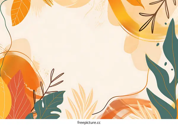 Abstract Autumn Leaves and Branches Background