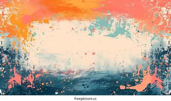 Abstract Colorful Paint Splatter Frame