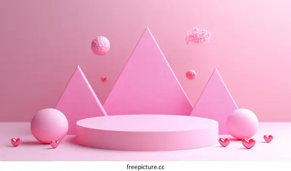 Abstract Pink Geometric Display Background